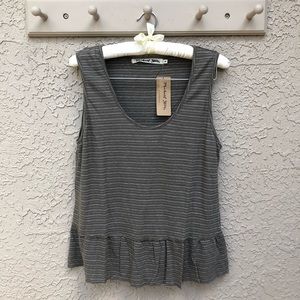 NWT Michael Stars Linen Blend Flounce Tank